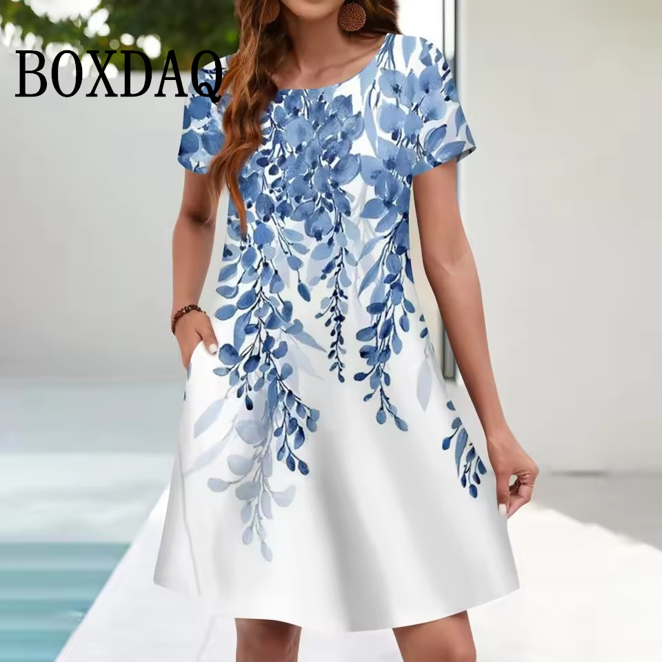 Ethnic Fashion Dress - Women'S Casual Sundress Loose Pockets Summer