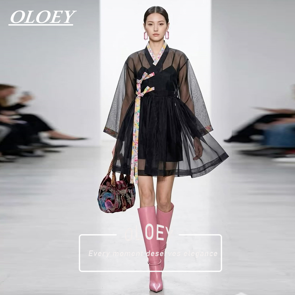 Hanbok Modern Set - OLOEY Modern Black Short Concert Hanbok