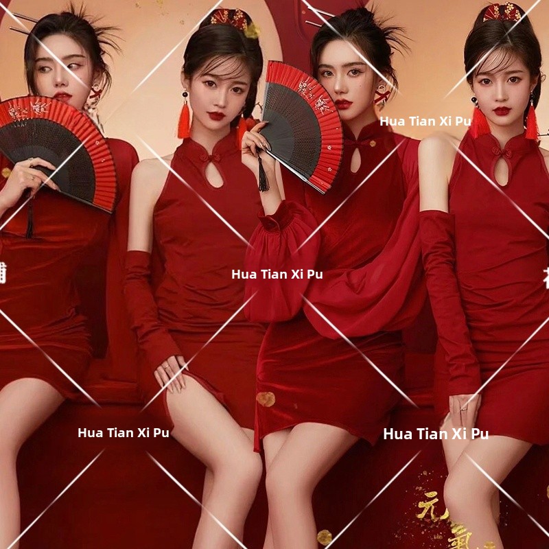 Ethnic Fashion Girls - New Year Vintage Photography Studio Fashionable