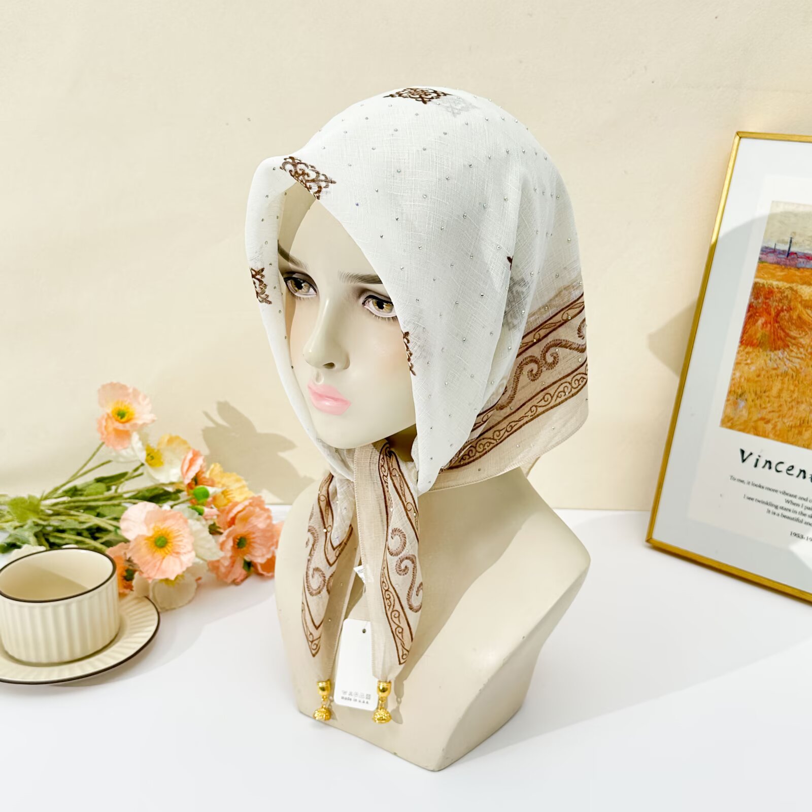 White Ethnic Border Print Hija - Go Ethnic Fashion ulasan dan harga