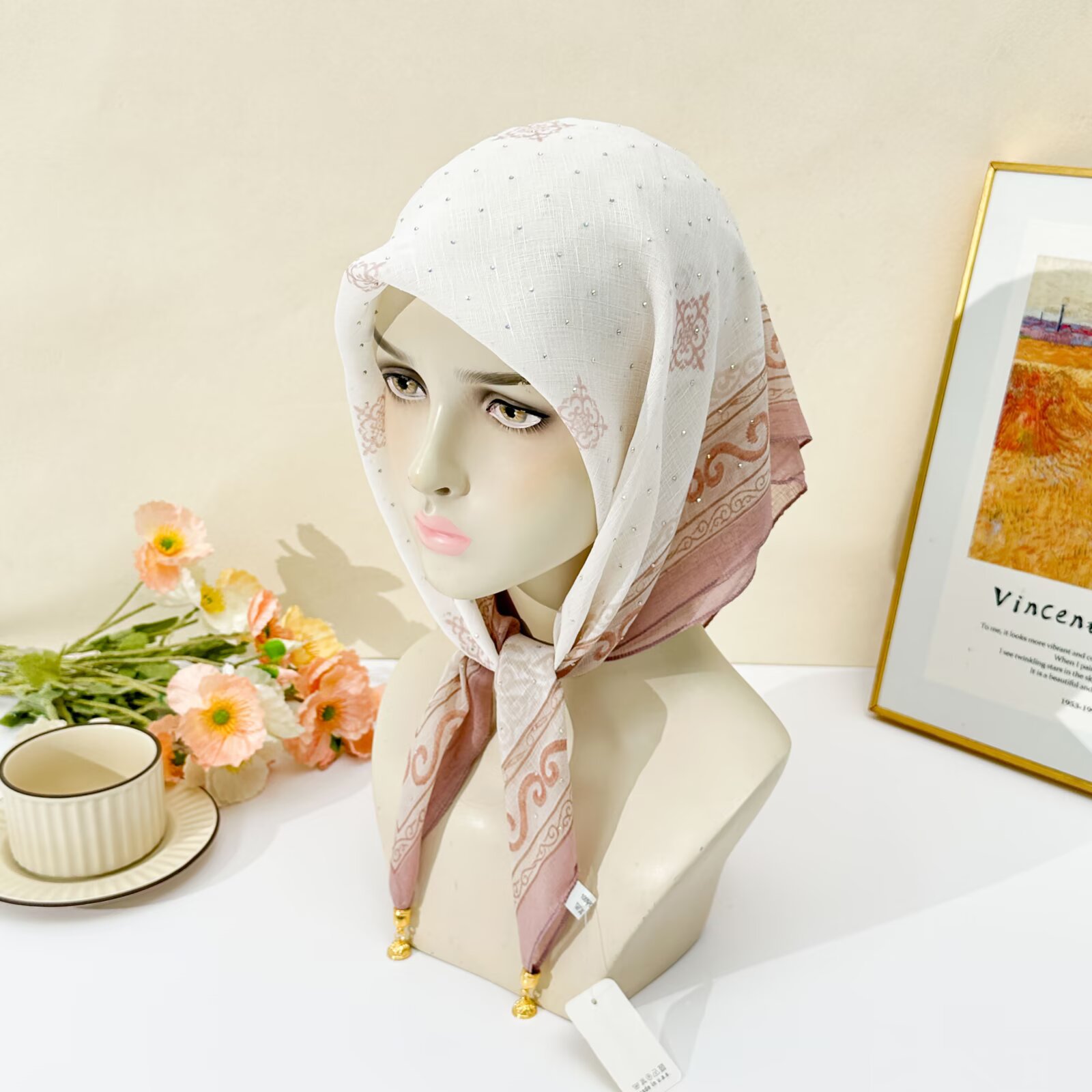 White Ethnic Border Print Hija - Go Ethnic Fashion ulasan dan harga