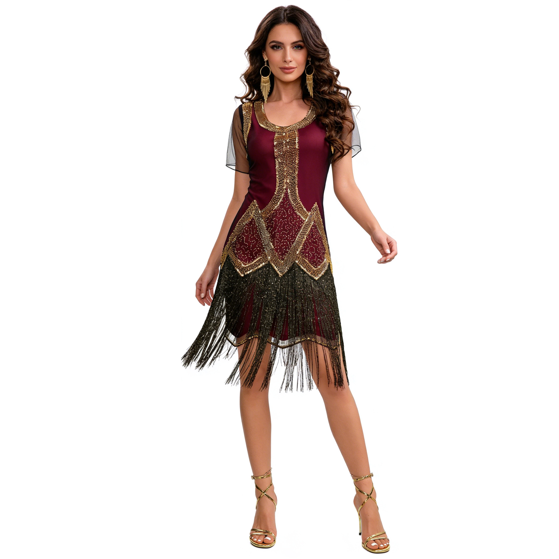 Retro 1920s Sequin Dress Cockt - Ethnic Fashion Dress ulasan dan harga