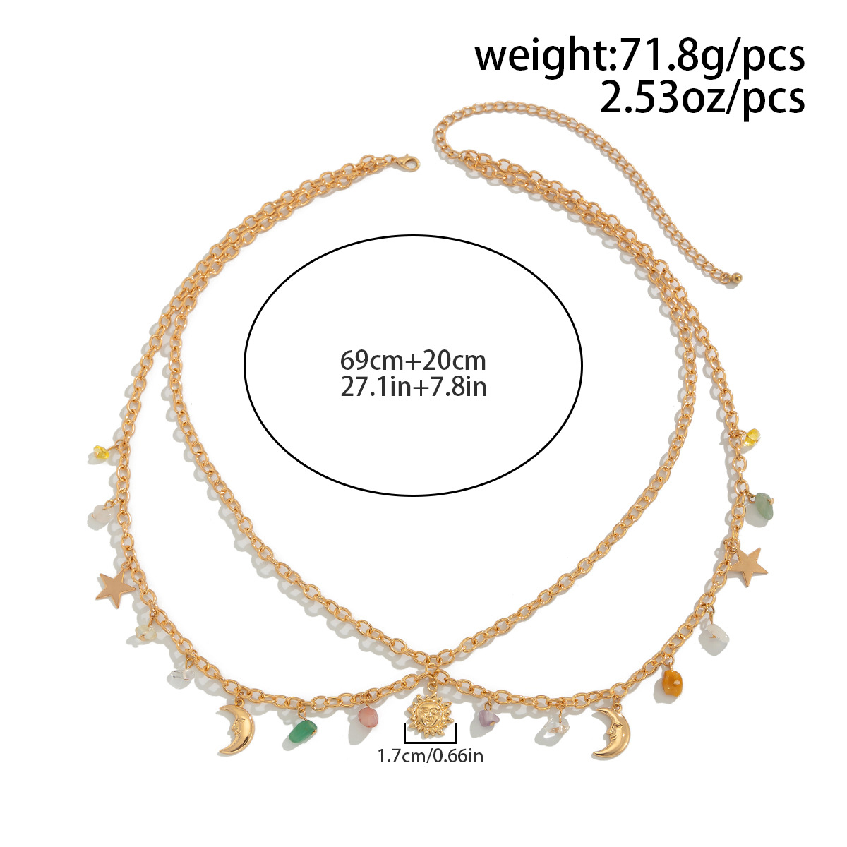 Boho Star Moon Sun Pendant Wai - Ethnic Fashion Girls ulasan dan harga