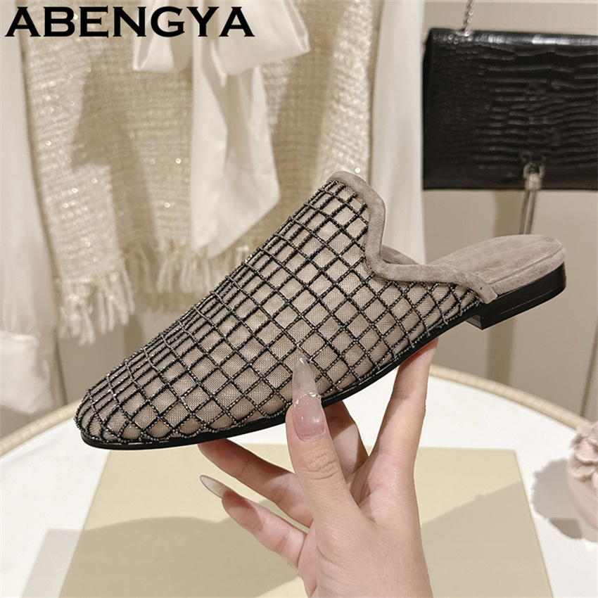 Shiny Lace Mesh Round Toe Flat - The Ethnic Fashion ulasan dan harga