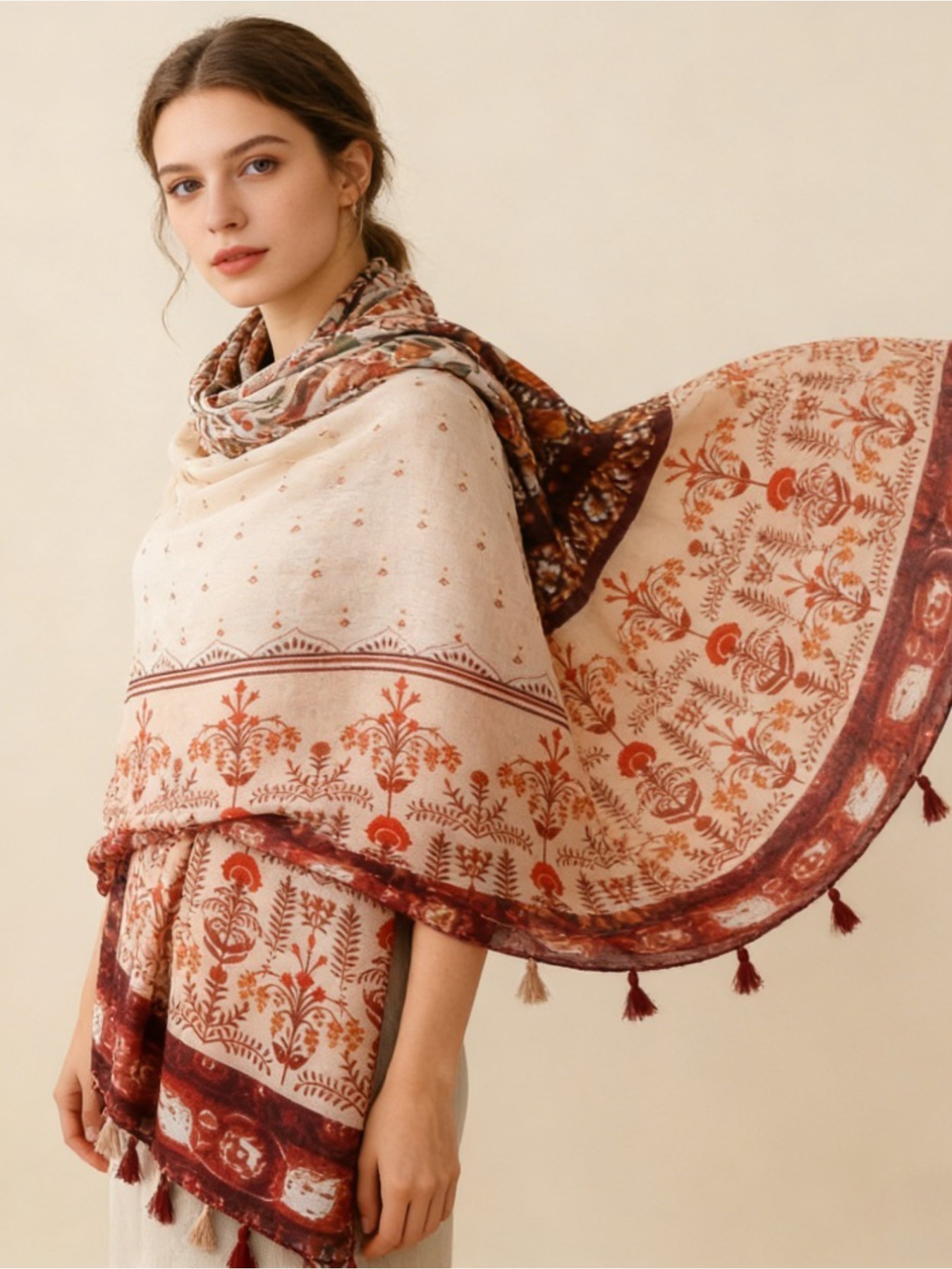 1Pc French retro printing atmo - Go Ethnic Fashion ulasan dan harga