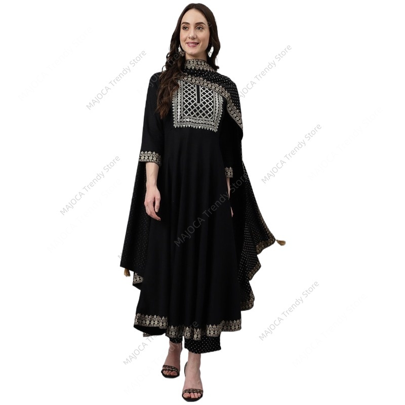 Indian Pakistani Women Black R - Salwar Kameez Set ulasan dan harga