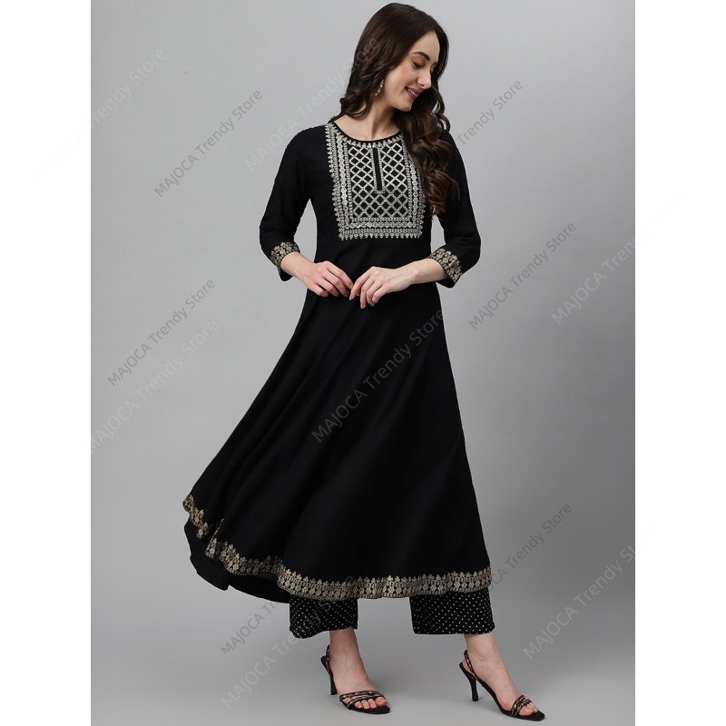 Indian Pakistani Women Black R - Salwar Kameez Set ulasan dan harga