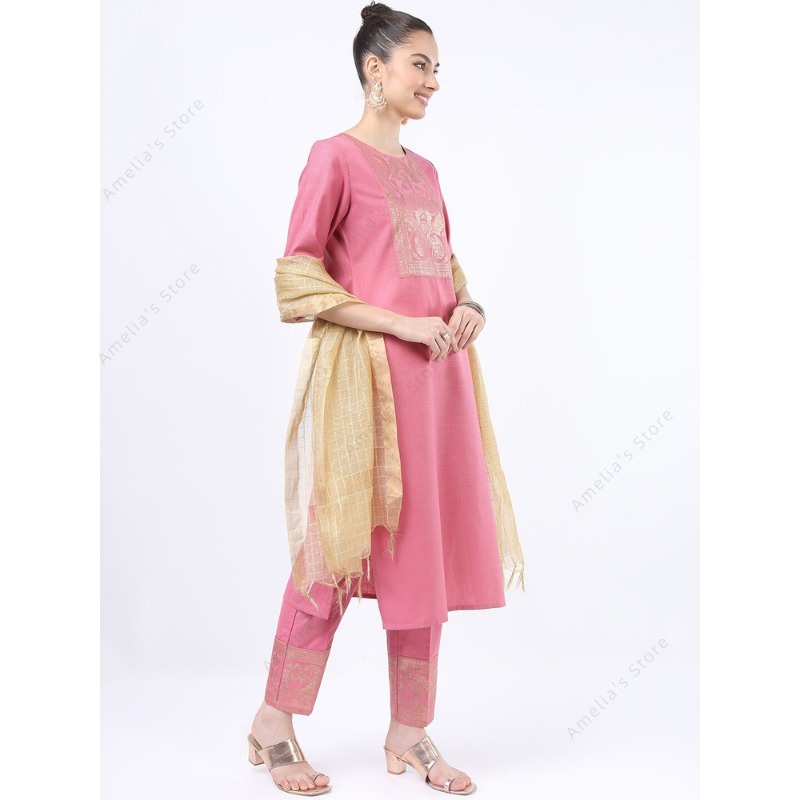 Indian/Pakistani Women's Pink  - Salwar Kameez Set ulasan dan harga