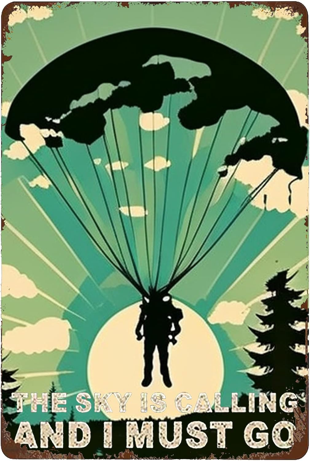 Y1,Skydiving Adventure Tin Sig - Ethnic Fashion Style ulasan dan harga