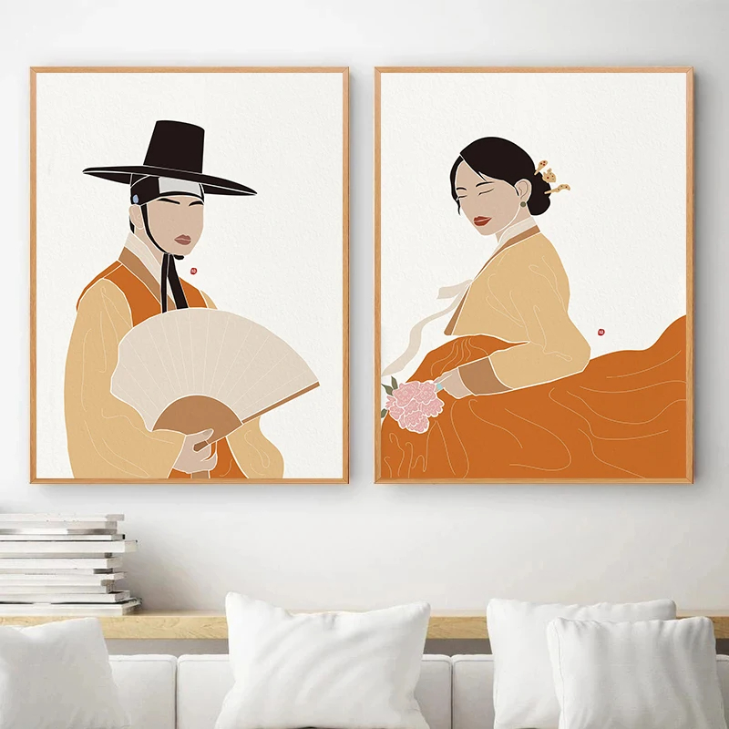 Korean Hanbok Boho Art Posters - Hanbok Modern Set ulasan dan harga