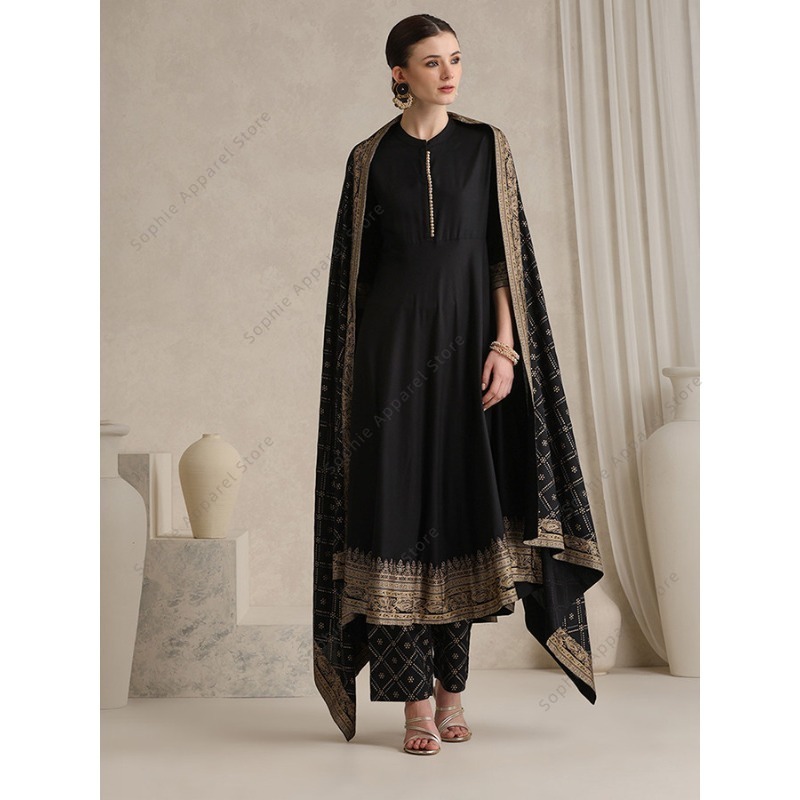 Elegant Black Indian Salwar Ka - Salwar Kameez Set ulasan dan harga