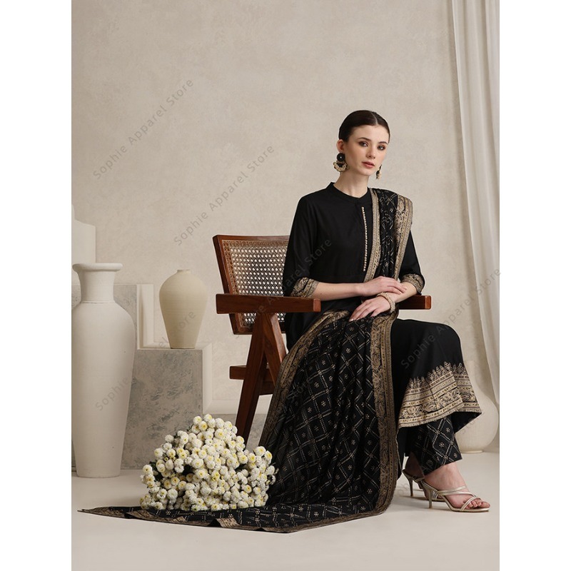 Elegant Black Indian Salwar Ka - Salwar Kameez Set ulasan dan harga
