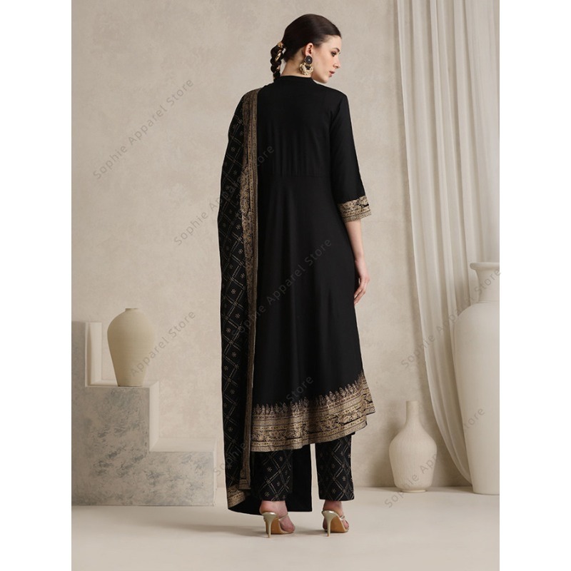 Elegant Black Indian Salwar Ka - Salwar Kameez Set ulasan dan harga