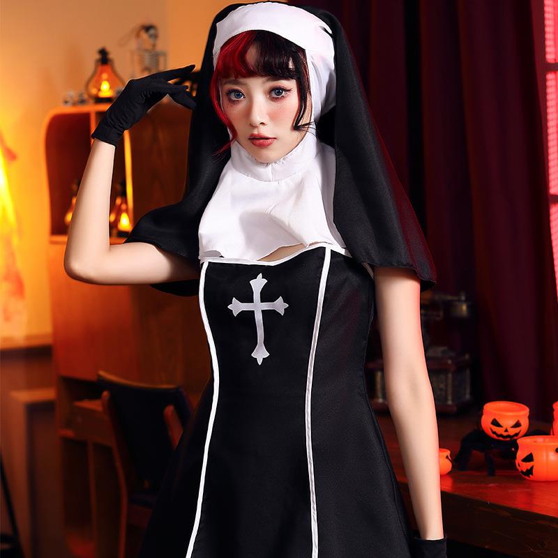 Halloween Party Nun Short Skir - Ethnic Wear ulasan dan harga