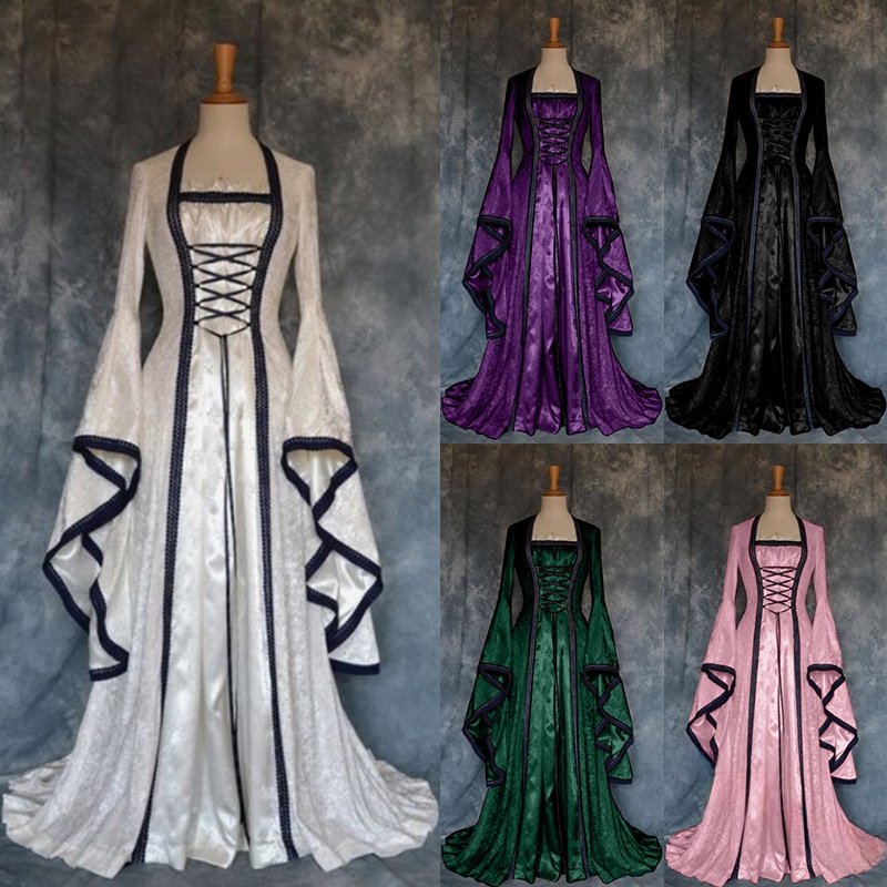 Retro Medieval Court Dress Wom - Ethnic Wear ulasan dan harga