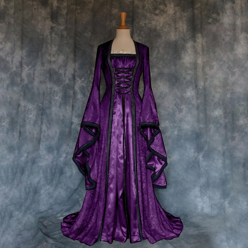 Retro Medieval Court Dress Wom - Ethnic Wear ulasan dan harga