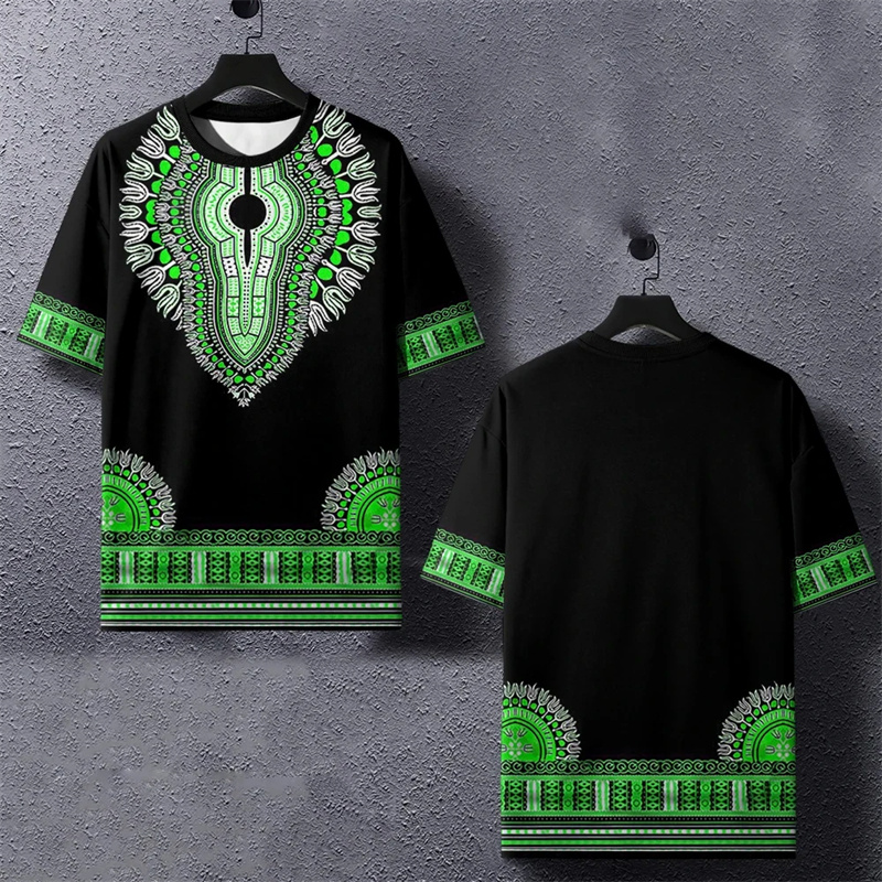 Summer Harajuku 3D Printed Eth - Dashiki Shirt Men ulasan dan harga