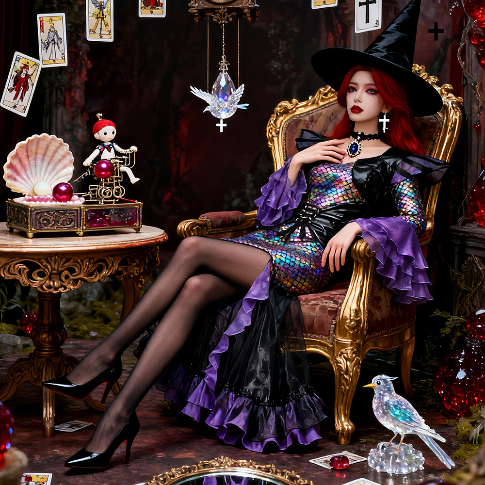 Dark Mermaid Long Dress Costum - Ethnic Wear ulasan dan harga
